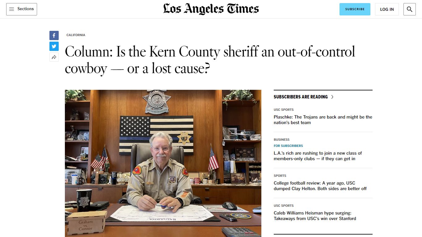 Column: Is the Kern County sheriff an out-of-control cowboy — or a lost ...