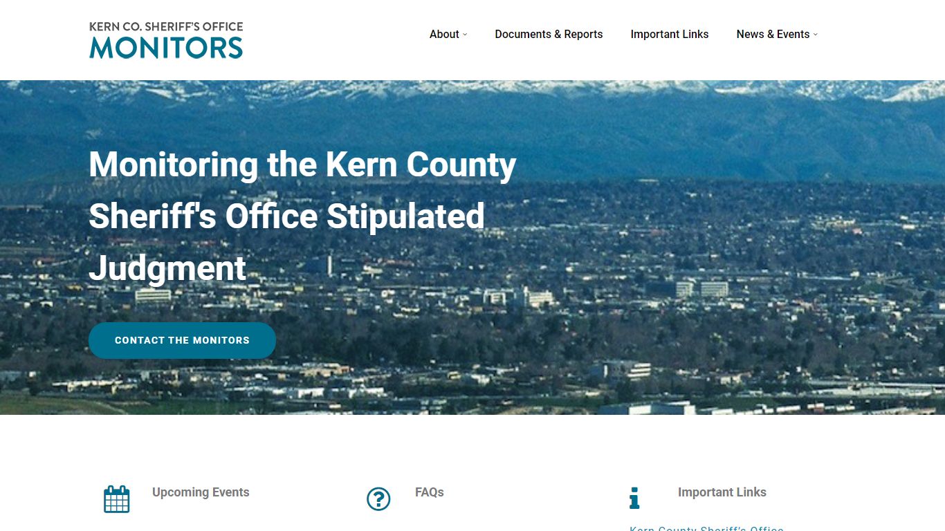 Monitoring the Kern County Sheriff's Office Stipulated Judgment